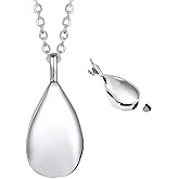 Jude Jewelers Stainless Steel Wate Drop Tear Shaped Memorial Keepsake Cremation Ash Urn Pendant Necklace