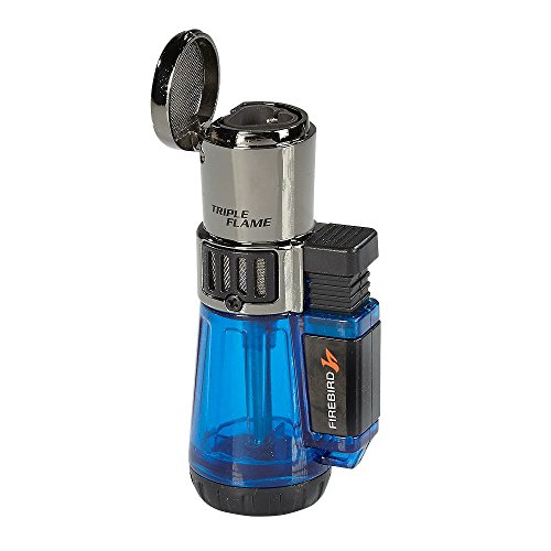 Firebird by Colibri Afterburner Triple Torch Cigar and Cigarette Lighter Warranty Blue