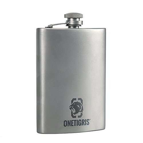 OneTigris Titanium Hip Flask, Healthy Drink Bottle Outdoor Camping Wine Flask with Funnel 8 oz