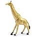 12 Jumbo Metallic Gold Plastic Safari Animal Set - Different Varieties of Zoo Animals, 3 Elephant 3 Giraffe 3 lion 3 Tiger PVC, 4-6 Inches