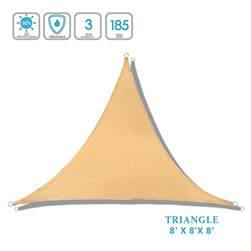 Lehood 2019 Mode Patio Triangle Sun Shade 8′ x 8’x 8′- Patio Fabric shelter fo ...