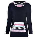 Autumn Blouse!Canserin Women Geometric Printing Pocket Hoodie Tops