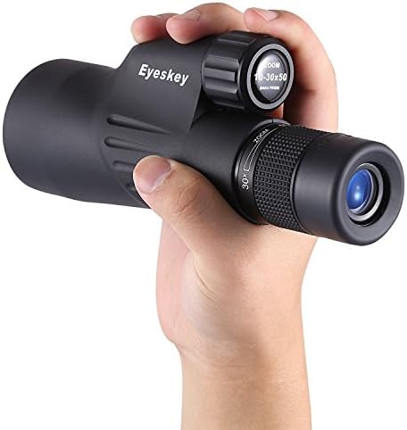 Runspike High Powered Waterproof Telescope Monocular with Phone Clip and Tripod for Smartphone - Bird Watching, Hunting, Camping, Hiking, Travelling Surveillance Wildlife Secenery (Black4-C)