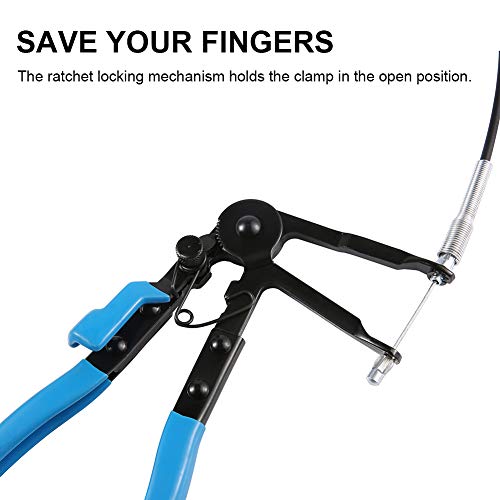 Flexible Hose Clamp Plier 24 inch Wire Long Reach Compatible for Car Truck Fuel Oil Water Pipe Reapir Tool