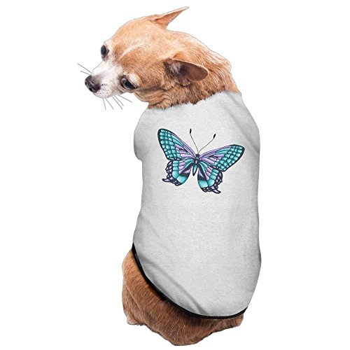 Dog Cat Pet Shirt Clothes Puppy Vest Soft Thin Blue And Purple Butterfly 3 Sizes 4 Colors Available