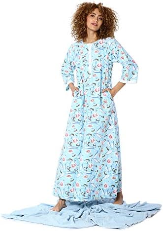 Huggs Luxury100% Cool Cotton Multi Printed Nighty for Ladies Printed Cotton Nighty for Women Full Sleeve Nighty for Ladies Soft Cotton (Nighty Size S- XXL Available for Women)