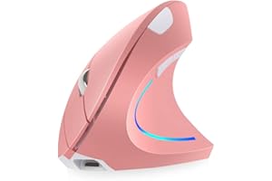 Vertical Mouse, Right Handed 2.4GHz Wireless Ergonomic Rechargeable Vertical Mouse with 4 Adjustable DPI 800/1200/1600/2400, 