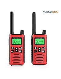 Floureon Walkie Talkies para adultos, radio de largo alcance de dos vías, 22 canales, 9,842.5 ft (máximo 16,404.2 ft), cable USB, carga, Walkie Talkies, 2 unidades, para aventuras al aire libre, camping, senderismo