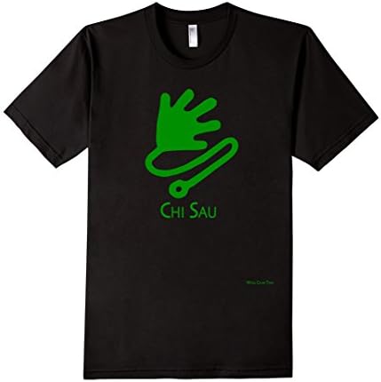 Men's Wing Chun "Sticky Hands" Chi Sau Tee - Green Hand; Wing Tsun Medium Black