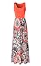Zattcas Womens Summer Contrast Sleeveless Tank Top Floral Print Maxi Dress Orange Coral XX-Large