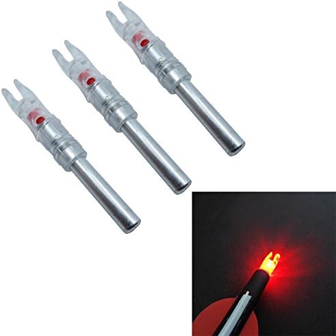 Jreameast 3pcs High-visibility 5.3mm 0.209" Red X Size LED Lighted Nocks Bowstring Activated On-off Switch
