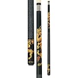 Players D-DRG Midnight Black with Golden Dragons Cue, 20-Ounce