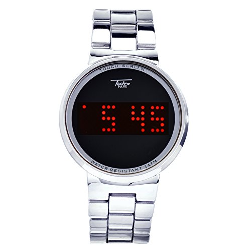METALTREE98 Techno Pave Silver Digital Touch Screen Metal Band Watches WM 8164 S