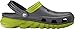 Crocs Unisex Duet Max Clog, Graphite/Volt Green, 11 M US Men / 13 M US Women