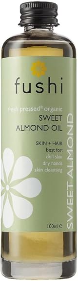 Fushi Organic Sweet Almond Oil 100ml - Cold Pressed Unrefined Prunus Dulcis view 1