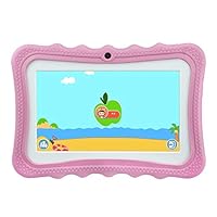 Kids Tablet 7 Inch Toddler Edition Learning Tablet WiFi Camera and Bluetooth GMS Certified Kids-Proof Children Tablets with Parental Control for Kids Gift, 40+ Learning & Training Apps (Pink)