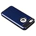 ULAK iPhone 5SE Case,iPhone SE Case, Slim Fit Dual Layer Protection Case Shock Absorbing Hard Rugged Ultra Protective Back Rubber Cover with Impact Protection for iPhone 5/5S/SE (Navy Blue+Black)