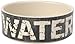 PetRageous 10001 Vintage Stoneware Dog Water Bowl with 2 Cup Capacity 5 Inch Diameter by 2 Inch Tall Great for Small and Medium Sized Dogs and Cats, Black and Natural