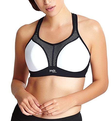 Panache Medium Control Wire-Free Sports Bra, 40F, White/Black