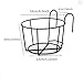 4 Pack Hanging Railing Planters Flower Pot Holders Plant Iron Racks Fence Metal Potted Stand Mounted Balcony Round Plant Baskets Shelf Container Box for Indoor and Outdoor Use-Black,Garden Steel Potsthumb 2