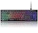 RGB Gaming Keyboard USB Wired Gaming Keyboard with Dedicated Media Controls, Multiple Color Rainbow LED Backlit, Spill-Resistant and Durable Design for Desktop, Laptopthumb 1