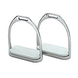 ProRider HORSE SADDLE ENGLISH STIRRUPS FILLIS IRONS FOR HUNT JUMP DRESSAGE WHITE TREAD 4-3/4 51117WH
