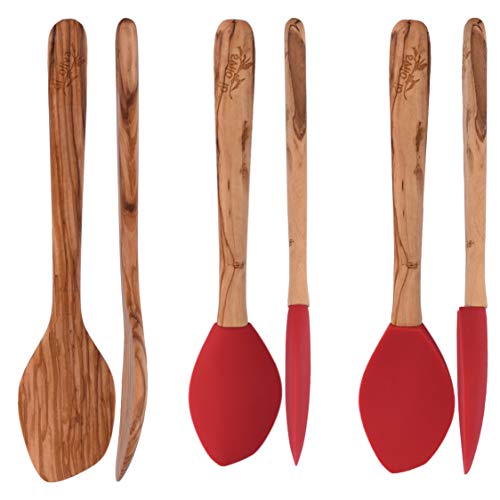 Di Oliva, Italian Olive Wood, Corner Reaching, Cooking Spoon, Hand