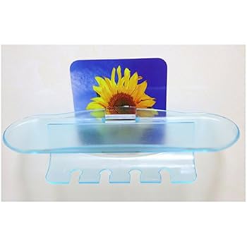 Comfspo Two Layers Plastic Toothbrush Holder Bathroom Storage Organizer for Dental Supplies, Toothpaste and Toothbrushes
