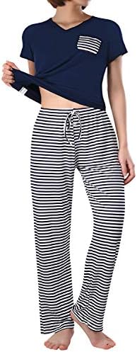 wishpower Women's Pajama Set Striped Sleepwear Plus Size Pjs Sets