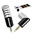 Excelvan Mini Flexible Portable Microphone for Apple iPhone Android & Windows, Studio, Interview, YouTube, Video Recording with 3.5mm Plug Mobile Mic with Y Splitter， Silver+Black