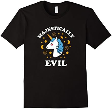 Mens Funny Halloween Unicorn Shirt Majestically Evil 2XL Black
