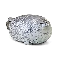 Zhenxigg Cute Seal Pillow Pets Round Chubby Blob Seal Soft Pillow Stuffed Cotton Plush Animal Toy Gift for Kids and Friends (A, 30CM)
