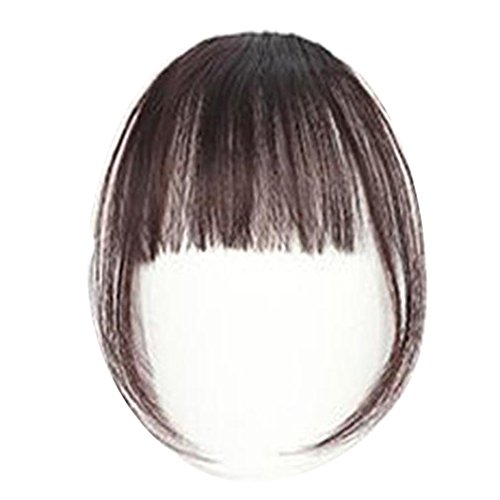 Women Hair Extension, Inkach Pretty Girls Clip On Clip In Front Hair Bang Fringe Hair Extension Piece Thin (Dark brown)