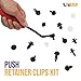 LIZISS Custom Assortment Car Push Retainer Clips Kit – Auto Plastic Fasteners, 11 Sizes Push Pin Rivet + 2 Sizes Door Trim Panel Retainer + Removal Tools for GM Ford Toyota Honda Chrysler Nissan