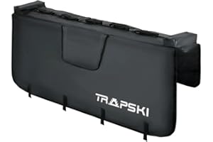 TRAPSKI Tailgate Pad for Mountain Bikes & Other Bicycles | 54 & 60" Protection Pad with 2 Tool Pockets | 5 Bike Carrier with 4 Straps | Handle Flap | Soft Back (Full Size)