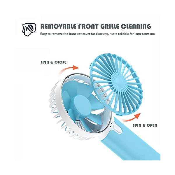 Lidasen-Mini-Handheld-Portable-Fan-USB-Fan-Rechargeable-Battery-2400-mAh-Desk-Table-Fan-Cooling-Electric-Fan-3-Speeds-for-Home-Travel-Office-Sport-Outdoor-School-Blue Lidasen Mini Handheld Portable Fan, USB Fan Rechargeable Battery 2400 mAh, Desk Table Fan Cooling Electric Fan 3 Speeds…