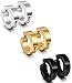 Jstyle 3-4 Pairs Stainless Steel Mens Womens Clip On Earrings Hoop Huggie Non-Piercing
