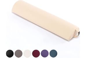 DR.LOMILOMI Massage Half Round Bolster Pillow 21.5" L X 5.5" W (Vanilla, Small Half-Round 612)