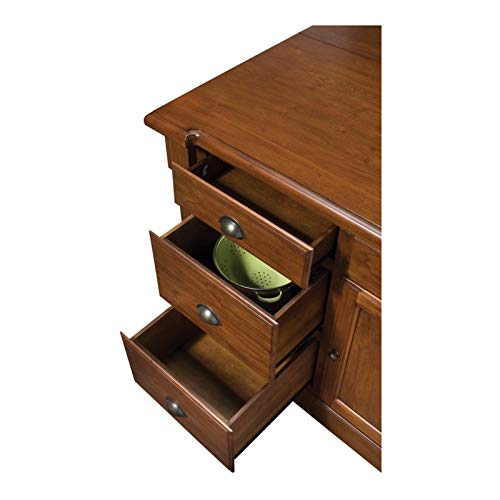 Aspen Rustic Cherry Kitchen Island with Granite Top by Home Styles