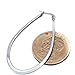 Besteel Stainless Steel Womens Teardrop Hoop Earrings for Women 50MM