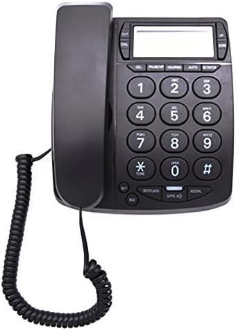 LeeKerTel LK-P033B Big Button Corded Phone with Caller ID for Elderly Home Landline Phone with Speakerphone for Seniors