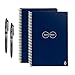 Rocketbook Holiday Bundle - 2 Smart Reusable Notebook Set with 1 Lined & 1 Dot Grid Notebook, 2 Pilot Frixion Pens & 2 Microfiber Cloths - Midnight Blue Cover, Executive Size (6