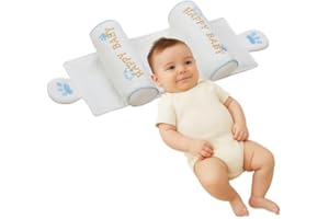 Koconh Premium Baby Support Pillow - Adjustable Baby Head Pillow, Organic Cotton Infant Head Cushion (Blue)