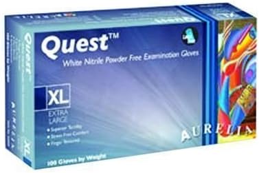 2 x Boxes of Aurelia Quest White Nitrile Powder Free Latex Free Disposable Gloves