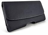MND Horizontal Leather Carrying Case Pouch Holster for LG G4,G5, with Magnetic Closure, Belt Clip and Belt Loops (Plus Size Will Fit Phone with a Slim Skin or Cover on)