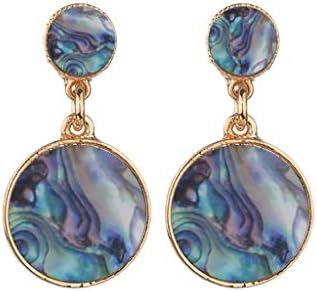 YESWOMAN Artificial Stone Oval Geometric Earrings Women's Fashion Jewelry Hollow Metal Jewelry Turquoise Earring