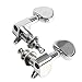 YMC Chrome-Tuning-Peg-Round-3L3R 6 Pieces 3L3R Acoustic Guitar Tuning Pegs Machine Head Tuners Chrome Guitar Parts with ferrule, threaded, 6pcs screws