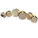 Longbeauty 1 Piece Stainless Steel Sparkling Glitter Flesh Tunnel Ear Expander Screw Plugs Gold Yellow 8MM