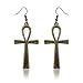 Joji Boutique Egyptian Collection: Antiqued Ankh Drop Earrings,Gold,One Size