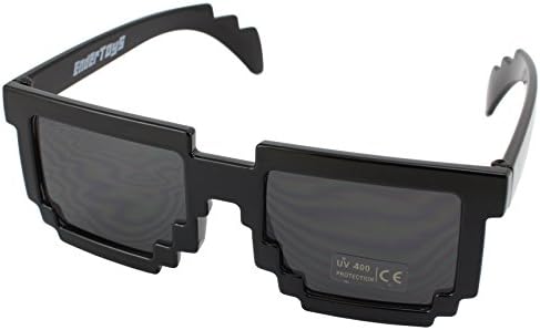 Pixel Kids Sunglasses - Novelty Retro Gamer Geek Glasses for Boys and Girls Ages 6+ by EnderToys